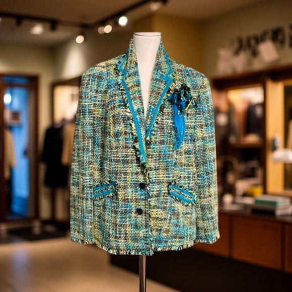 Lane Bryant tweed jacket multi colored Size 16 - Picture 3 of 10